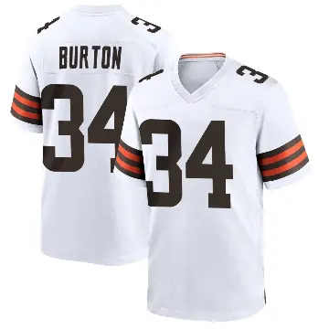 ＃34 Youth Michael Burton White Game Cleveland Browns Jersey