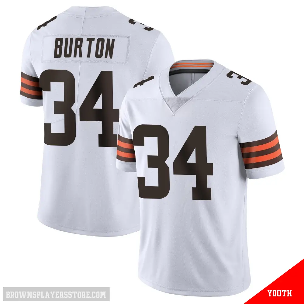 ＃34 Youth Michael Burton White Limited Cleveland Browns Vapor Untouchable Jersey