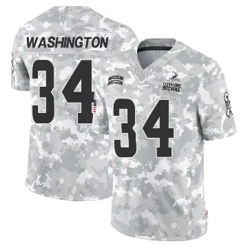 ＃34 Youth Zion Washington Arctic Camo Limited Cleveland Browns 2024 Salute to Service Jersey