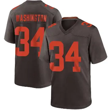 ＃34 Youth Zion Washington Brown Game Cleveland Browns Alternate Jersey
