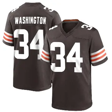 ＃34 Youth Zion Washington Brown Game Cleveland Browns Team Color Jersey