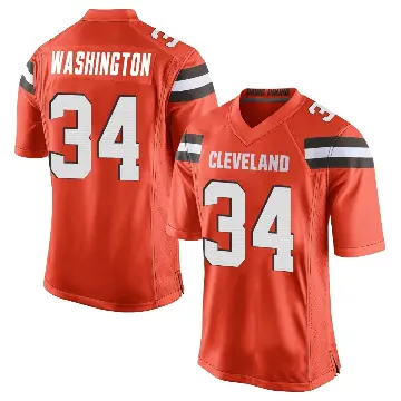 ＃34 Youth Zion Washington Orange Game Cleveland Browns Alternate Jersey