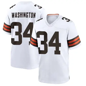 ＃34 Youth Zion Washington White Game Cleveland Browns Jersey