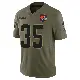 ＃35 Men's Raheim Sanders Olive Limited Cleveland Browns 2025 Salute to Service Jersey