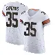 ＃35 Men's Raheim Sanders White Elite Cleveland Browns Vapor Jersey