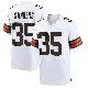 ＃35 Men's Raheim Sanders White Game Cleveland Browns Jersey