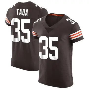 ＃35 Men's Toa Taua Brown Elite Cleveland Browns Vapor Jersey