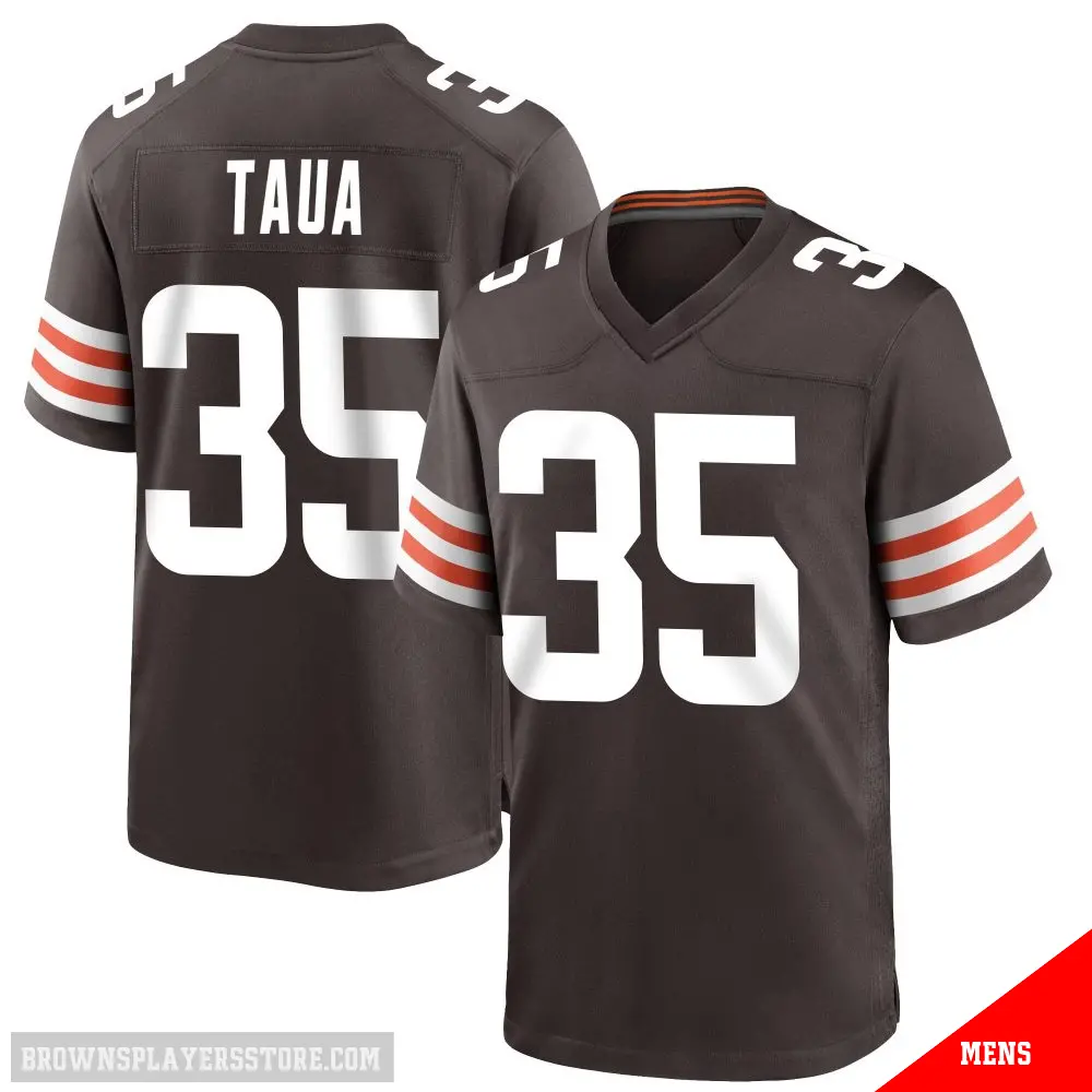 ＃35 Men's Toa Taua Brown Game Cleveland Browns Team Color Jersey