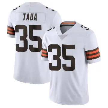 ＃35 Men's Toa Taua White Limited Cleveland Browns Vapor Untouchable Jersey