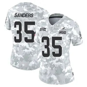 ＃35 Women's Raheim Sanders Arctic Camo Limited Cleveland Browns 2024 Salute to Service Jersey