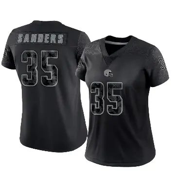 ＃35 Women's Raheim Sanders Black Limited Cleveland Browns Reflective Jersey