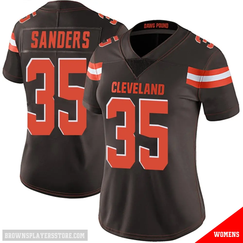 ＃35 Women's Raheim Sanders Brown Limited Cleveland Browns Team Color Vapor Untouchable Jersey