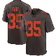 ＃35 Youth Toa Taua Brown Game Cleveland Browns Alternate Jersey