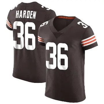 ＃36 Men's T.J. Harden Brown Elite Cleveland Browns Vapor Jersey