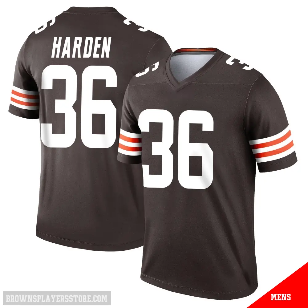 ＃36 Men's T.J. Harden Brown Legend Cleveland Browns Jersey
