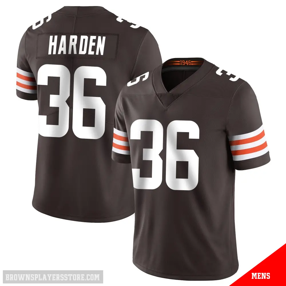 ＃36 Men's T.J. Harden Brown Limited Cleveland Browns Team Color Vapor Untouchable Jersey