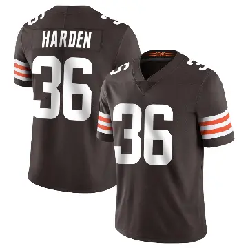 ＃36 Men's T.J. Harden Brown Limited Cleveland Browns Team Color Vapor Untouchable Jersey