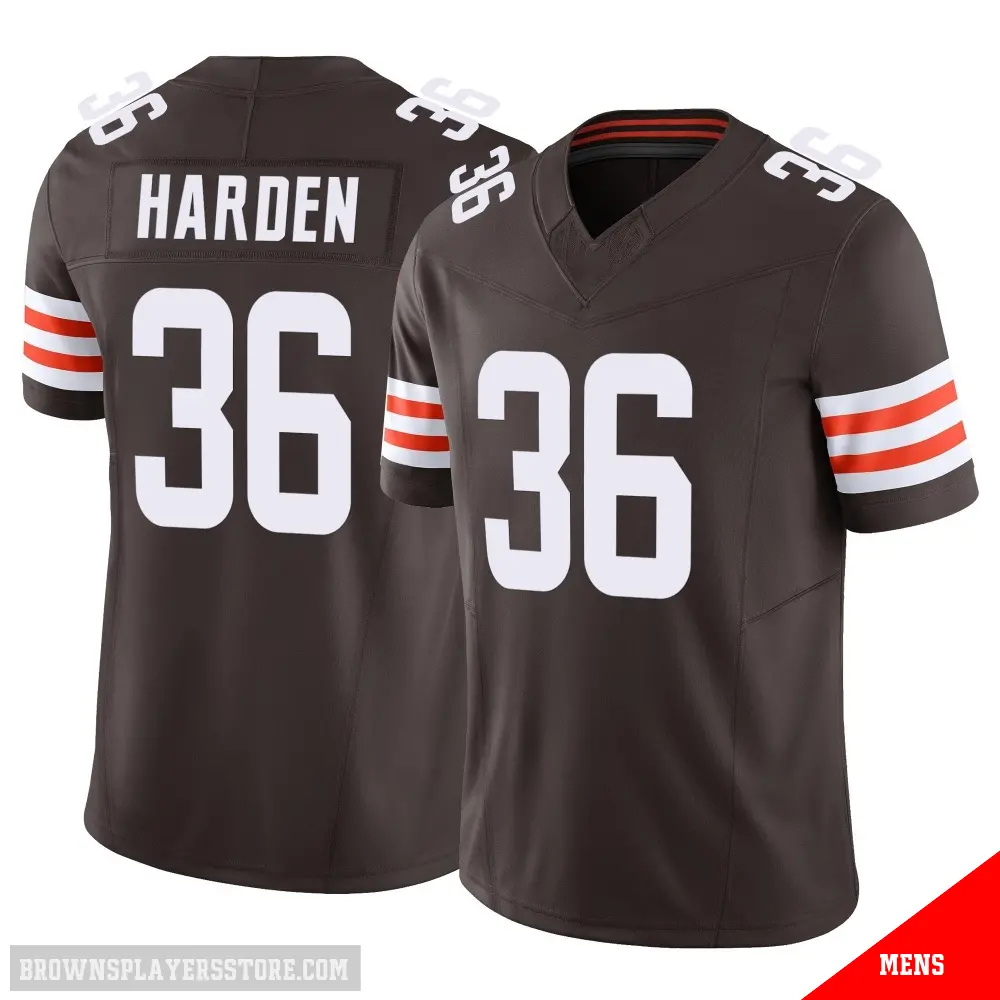 ＃36 Men's T.J. Harden Brown Limited Cleveland Browns Vapor F.U.S.E. Jersey