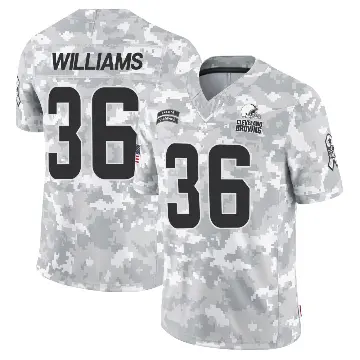 ＃36 Men's Trayveon Williams Arctic Camo Limited Cleveland Browns 2024 Salute to Service Jersey