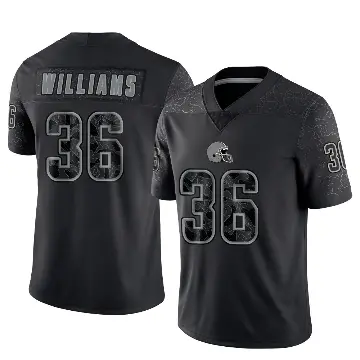 ＃36 Men's Trayveon Williams Black Limited Cleveland Browns Reflective Jersey