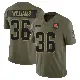 ＃36 Men's Trayveon Williams Olive Limited Cleveland Browns 2025 Salute to Service Jersey