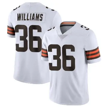 ＃36 Men's Trayveon Williams White Limited Cleveland Browns Vapor Untouchable Jersey