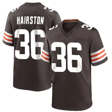 ＃36 Men's Troy Hairston Brown Game Cleveland Browns Team Color Jersey