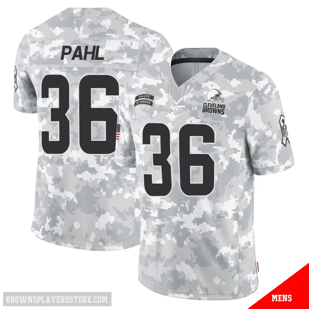 ＃36 Men's Wes Pahl Arctic Camo Limited Cleveland Browns 2024 Salute to Service Jersey
