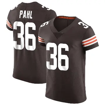 ＃36 Men's Wes Pahl Brown Elite Cleveland Browns Vapor Jersey
