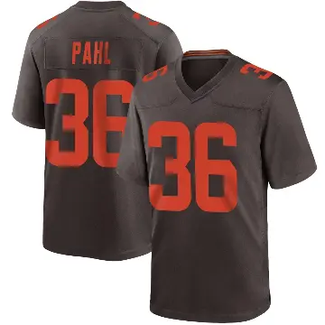 ＃36 Men's Wes Pahl Brown Game Cleveland Browns Alternate Jersey