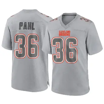 ＃36 Men's Wes Pahl Gray Game Cleveland Browns Atmosphere Fashion Jersey