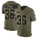 ＃36 Men's Wes Pahl Olive Limited Cleveland Browns 2025 Salute to Service Jersey