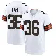＃36 Men's Wes Pahl White Game Cleveland Browns Jersey