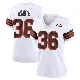 ＃36 Women's Eugene Asante White Game Cleveland Browns 1946 Collection Alternate Jersey