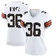 ＃36 Women's Eugene Asante White Game Cleveland Browns Jersey