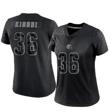 ＃36 Women's Jacob Kibodi Black Limited Cleveland Browns Reflective Jersey