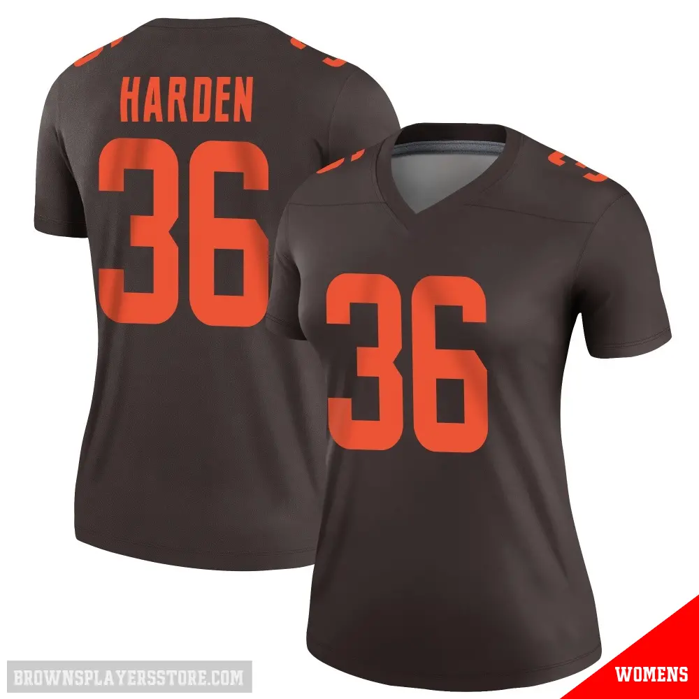 ＃36 Women's T.J. Harden Brown Legend Cleveland Browns Alternate Jersey
