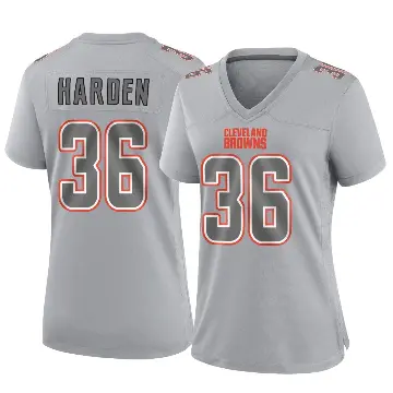 ＃36 Women's T.J. Harden Gray Game Cleveland Browns Atmosphere Fashion Jersey