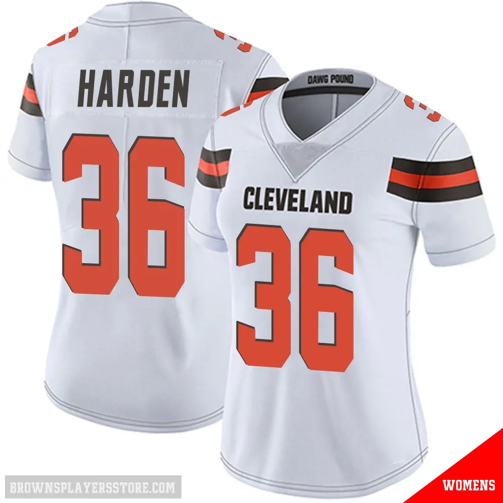 ＃36 Women's T.J. Harden White Limited Cleveland Browns Vapor Untouchable Jersey