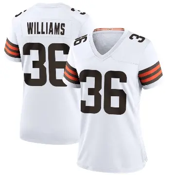 ＃36 Women's Trayveon Williams White Game Cleveland Browns Jersey