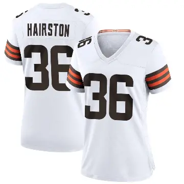 ＃36 Women's Troy Hairston White Game Cleveland Browns Jersey