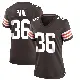 ＃36 Women's Wes Pahl Brown Game Cleveland Browns Team Color Jersey