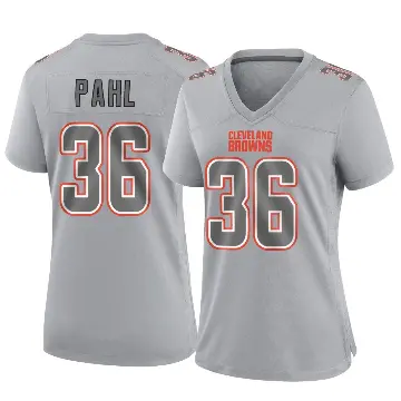 ＃36 Women's Wes Pahl Gray Game Cleveland Browns Atmosphere Fashion Jersey
