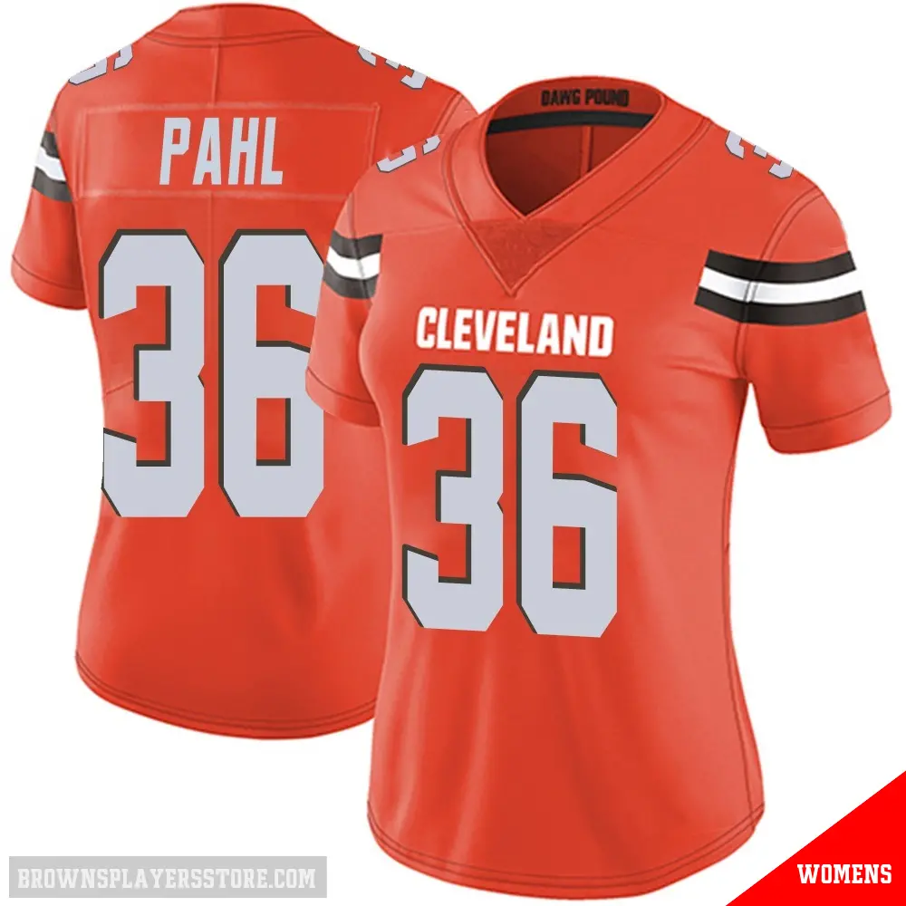 ＃36 Women's Wes Pahl Orange Limited Cleveland Browns Alternate Vapor Untouchable Jersey