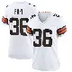 ＃36 Women's Wes Pahl White Game Cleveland Browns Jersey