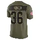 ＃36 Youth Jacob Kibodi Olive Limited Cleveland Browns 2025 Salute to Service Jersey