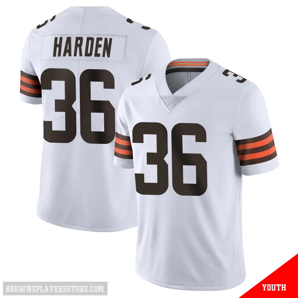 ＃36 Youth T.J. Harden White Limited Cleveland Browns Vapor Untouchable Jersey