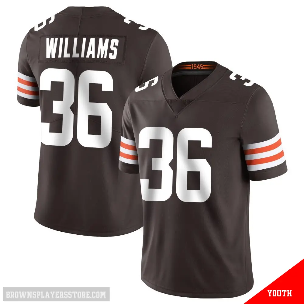 ＃36 Youth Trayveon Williams Brown Limited Cleveland Browns Team Color Vapor Untouchable Jersey