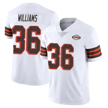 ＃36 Youth Trayveon Williams White Limited Cleveland Browns Vapor 1946 Collection Alternate Jersey