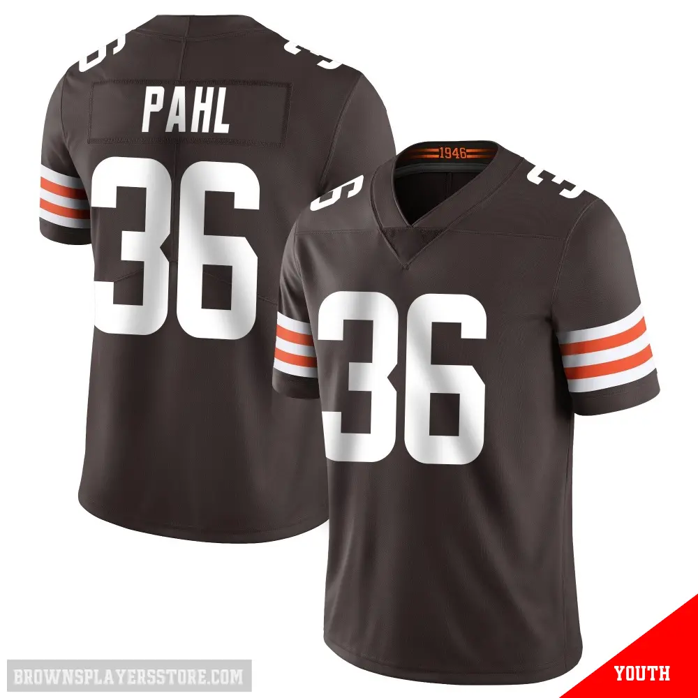 ＃36 Youth Wes Pahl Brown Limited Cleveland Browns Team Color Vapor Untouchable Jersey